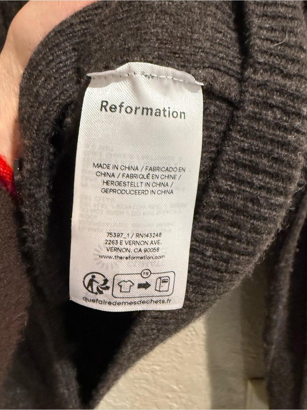 Medium Reformation Hannah Regenerative Wool Cardigan in Espresso - Picture 6 of 7